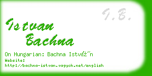 istvan bachna business card